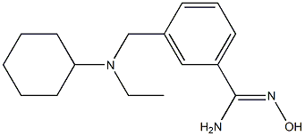 3-{[cyclohexyl(ethyl)amino]methyl}-N'-hydroxybenzenecarboximidamide Struktur