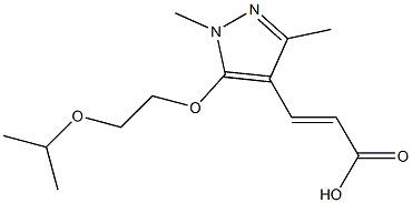 3-{1,3-dimethyl-5-[2-(propan-2-yloxy)ethoxy]-1H-pyrazol-4-yl}prop-2-enoic acid Struktur