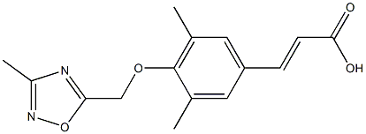 3-{3,5-dimethyl-4-[(3-methyl-1,2,4-oxadiazol-5-yl)methoxy]phenyl}prop-2-enoic acid Struktur