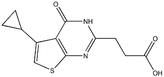 3-{5-cyclopropyl-4-oxo-3H,4H-thieno[2,3-d]pyrimidin-2-yl}propanoic acid Struktur