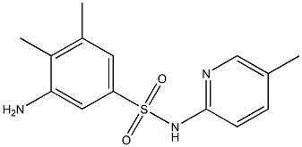 3-amino-4,5-dimethyl-N-(5-methylpyridin-2-yl)benzene-1-sulfonamide Struktur