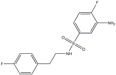 3-amino-4-fluoro-N-[2-(4-fluorophenyl)ethyl]benzene-1-sulfonamide Struktur