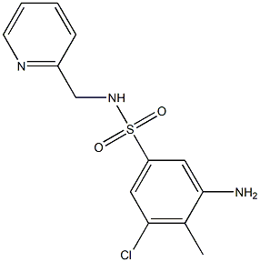 3-amino-5-chloro-4-methyl-N-(pyridin-2-ylmethyl)benzene-1-sulfonamide Struktur