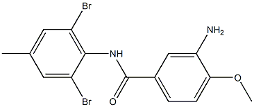 3-amino-N-(2,6-dibromo-4-methylphenyl)-4-methoxybenzamide Struktur