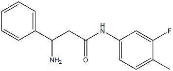 3-amino-N-(3-fluoro-4-methylphenyl)-3-phenylpropanamide Struktur