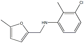 3-chloro-2-methyl-N-[(5-methylfuran-2-yl)methyl]aniline Struktur