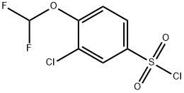 3-chloro-4-(difluoromethoxy)benzene-1-sulfonyl chloride Struktur