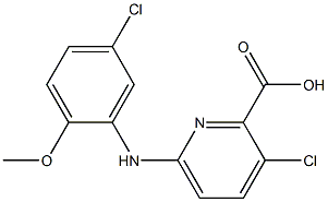 3-chloro-6-[(5-chloro-2-methoxyphenyl)amino]pyridine-2-carboxylic acid Struktur