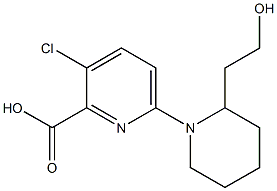 3-chloro-6-[2-(2-hydroxyethyl)piperidin-1-yl]pyridine-2-carboxylic acid Struktur