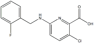 3-chloro-6-{[(2-fluorophenyl)methyl]amino}pyridine-2-carboxylic acid Struktur