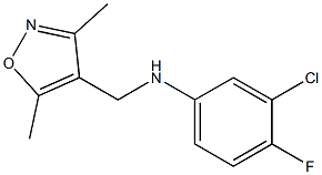 3-chloro-N-[(3,5-dimethyl-1,2-oxazol-4-yl)methyl]-4-fluoroaniline Struktur