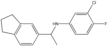 3-chloro-N-[1-(2,3-dihydro-1H-inden-5-yl)ethyl]-4-fluoroaniline Struktur