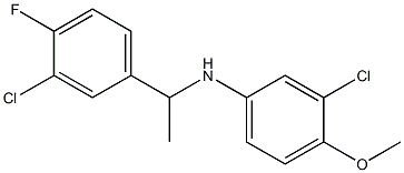 3-chloro-N-[1-(3-chloro-4-fluorophenyl)ethyl]-4-methoxyaniline Struktur