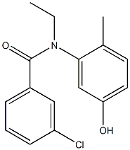 3-chloro-N-ethyl-N-(5-hydroxy-2-methylphenyl)benzamide Struktur