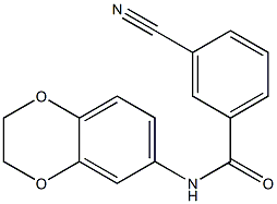 3-cyano-N-2,3-dihydro-1,4-benzodioxin-6-ylbenzamide Struktur