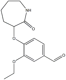 3-ethoxy-4-[(2-oxoazepan-3-yl)oxy]benzaldehyde Struktur