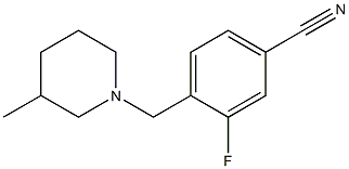 3-fluoro-4-[(3-methylpiperidin-1-yl)methyl]benzonitrile Struktur