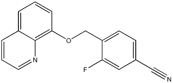 3-fluoro-4-[(quinolin-8-yloxy)methyl]benzonitrile Struktur