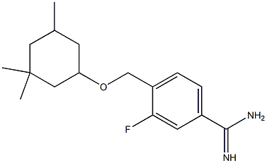 3-fluoro-4-{[(3,3,5-trimethylcyclohexyl)oxy]methyl}benzene-1-carboximidamide Struktur