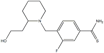 3-fluoro-4-{[2-(2-hydroxyethyl)piperidin-1-yl]methyl}benzenecarbothioamide Struktur