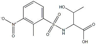 3-hydroxy-2-[(2-methyl-3-nitrobenzene)sulfonamido]butanoic acid Struktur