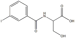 3-hydroxy-2-[(3-iodophenyl)formamido]propanoic acid Struktur