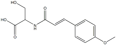 3-hydroxy-2-{[(2E)-3-(4-methoxyphenyl)prop-2-enoyl]amino}propanoic acid Struktur