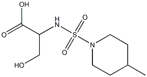 3-hydroxy-2-{[(4-methylpiperidine-1-)sulfonyl]amino}propanoic acid Struktur