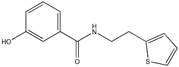 3-hydroxy-N-[2-(thiophen-2-yl)ethyl]benzamide Struktur