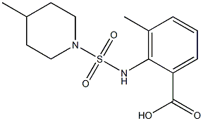 3-methyl-2-{[(4-methylpiperidine-1-)sulfonyl]amino}benzoic acid Struktur