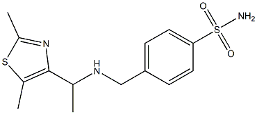 4-({[1-(2,5-dimethyl-1,3-thiazol-4-yl)ethyl]amino}methyl)benzene-1-sulfonamide Struktur