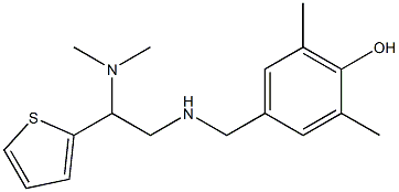 4-({[2-(dimethylamino)-2-(thiophen-2-yl)ethyl]amino}methyl)-2,6-dimethylphenol Struktur