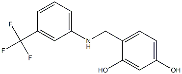 4-({[3-(trifluoromethyl)phenyl]amino}methyl)benzene-1,3-diol Struktur