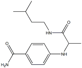 4-({1-[(3-methylbutyl)carbamoyl]ethyl}amino)benzamide Struktur