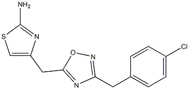 4-({3-[(4-chlorophenyl)methyl]-1,2,4-oxadiazol-5-yl}methyl)-1,3-thiazol-2-amine Struktur