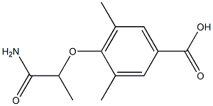 4-(1-carbamoylethoxy)-3,5-dimethylbenzoic acid Struktur