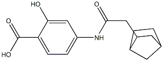 4-(2-{bicyclo[2.2.1]heptan-2-yl}acetamido)-2-hydroxybenzoic acid Struktur