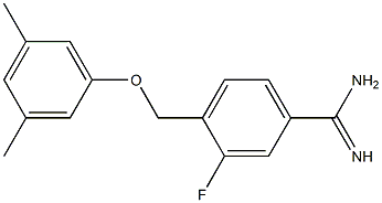 4-(3,5-dimethylphenoxymethyl)-3-fluorobenzene-1-carboximidamide Struktur