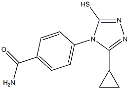 4-(3-cyclopropyl-5-sulfanyl-4H-1,2,4-triazol-4-yl)benzamide Struktur