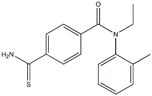 4-(aminocarbonothioyl)-N-ethyl-N-(2-methylphenyl)benzamide Struktur