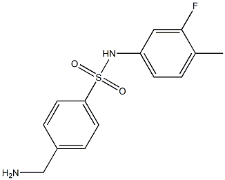 4-(aminomethyl)-N-(3-fluoro-4-methylphenyl)benzenesulfonamide Struktur