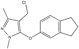 4-(chloromethyl)-5-(2,3-dihydro-1H-inden-5-yloxy)-1,3-dimethyl-1H-pyrazole Struktur