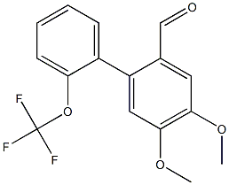 4,5-dimethoxy-2'-(trifluoromethoxy)-1,1'-biphenyl-2-carbaldehyde Struktur