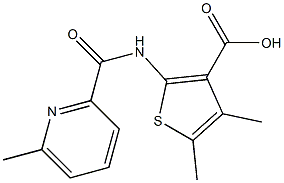 4,5-dimethyl-2-{[(6-methylpyridin-2-yl)carbonyl]amino}thiophene-3-carboxylic acid Struktur