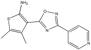 4,5-dimethyl-3-[3-(pyridin-4-yl)-1,2,4-oxadiazol-5-yl]thiophen-2-amine Struktur