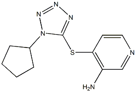 4-[(1-cyclopentyl-1H-1,2,3,4-tetrazol-5-yl)sulfanyl]pyridin-3-amine Struktur