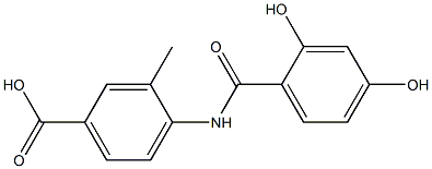 4-[(2,4-dihydroxybenzoyl)amino]-3-methylbenzoic acid Struktur