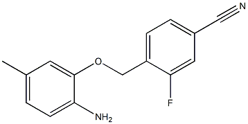 4-[(2-amino-5-methylphenoxy)methyl]-3-fluorobenzonitrile Struktur