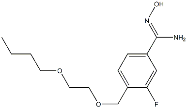 4-[(2-butoxyethoxy)methyl]-3-fluoro-N'-hydroxybenzene-1-carboximidamide Struktur