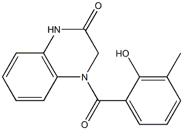 4-[(2-hydroxy-3-methylphenyl)carbonyl]-1,2,3,4-tetrahydroquinoxalin-2-one Struktur